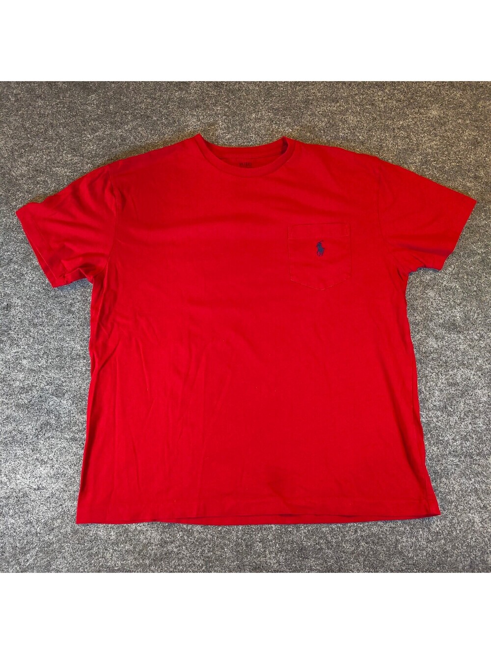 Polo Ralph Lauren Red Pocket T-Shirt Embroidered Blue Pony Men's M